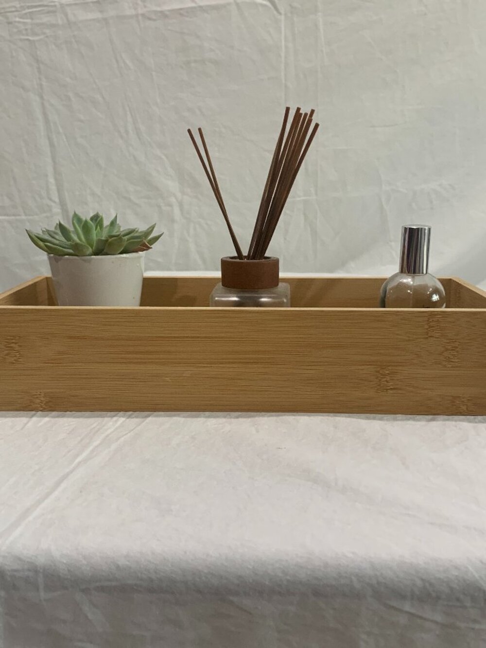Rectangle Bamboo Decorative Box Lid Storage Organizer Desk Keepsake Boho Natural